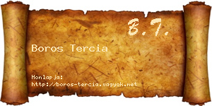Boros Tercia névjegykártya